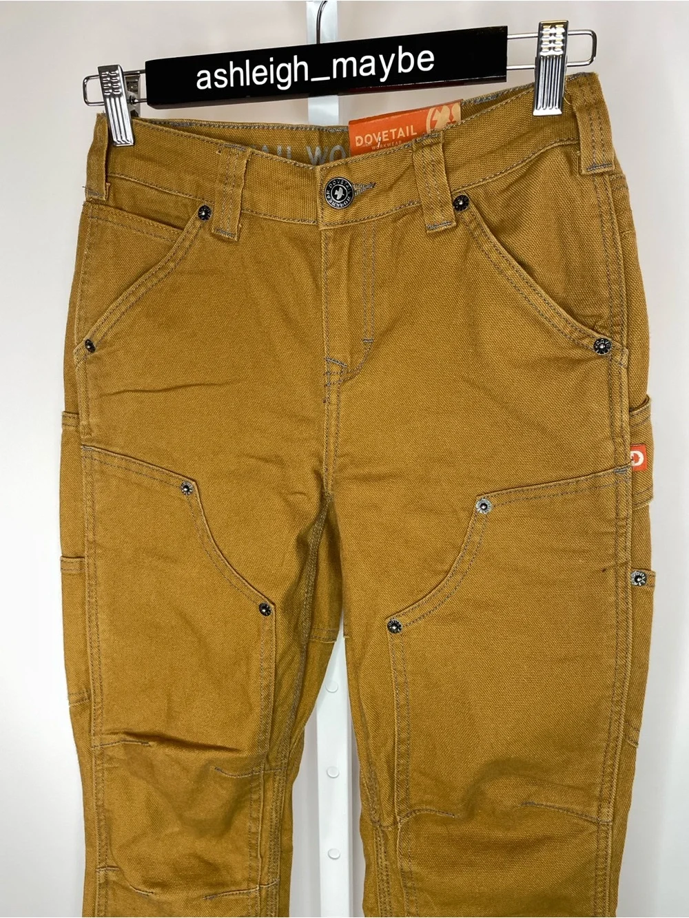 Dovetail Workwear | Britt Utility Pants Saddle Brown Tan Canvas Size 00 28 NWT - Picture 3 of 12